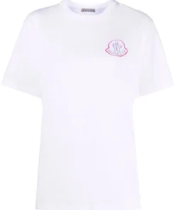 Moncler White 'Logo Printed T-Shirt'