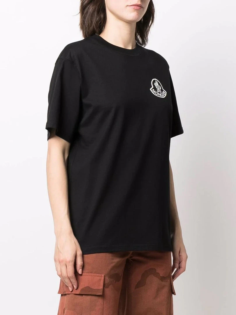 Moncler Black And White 'Logo Printed T-Shirt' 5 Moncler Black And White 'Logo Printed T-Shirt'