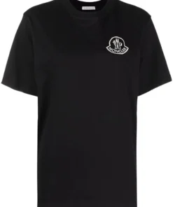 Moncler Black And White 'Logo Printed T-Shirt'