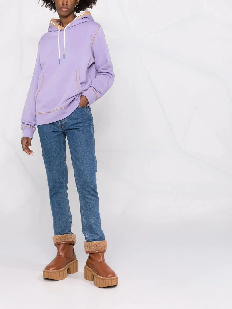 Moncler Purple And Beige 'Contrasting Trim Hoodie' 4 Moncler Purple And Beige 'Contrasting Trim Hoodie'