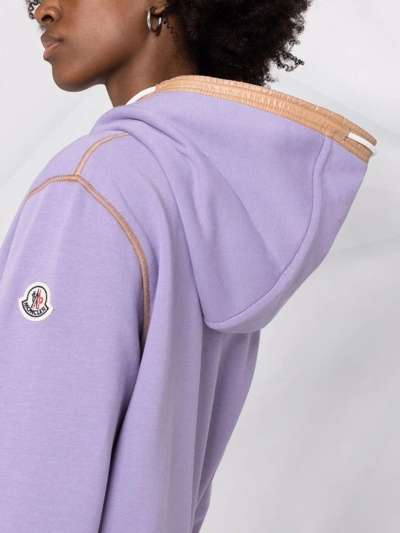 Moncler Purple And Beige 'Contrasting Trim Hoodie' 7 Moncler Purple And Beige 'Contrasting Trim Hoodie'