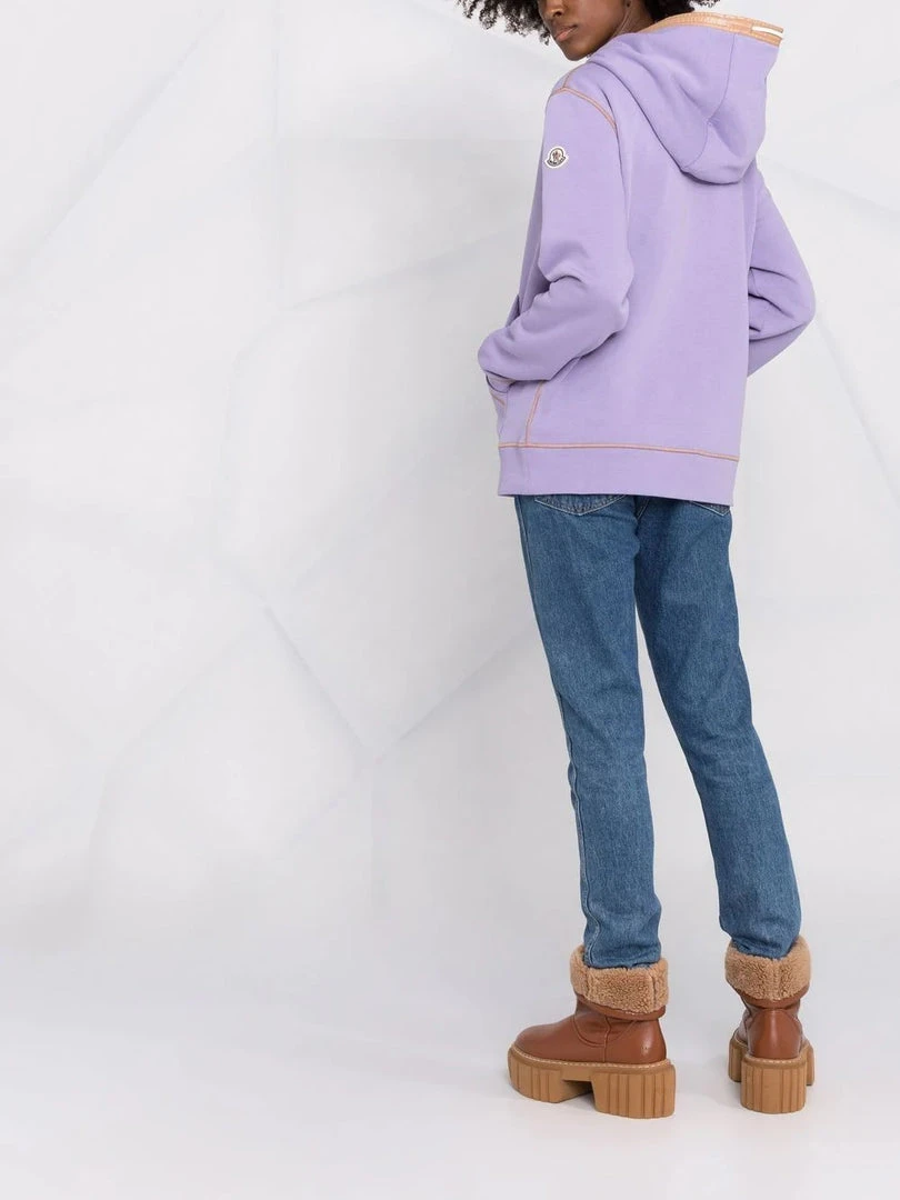 Moncler Purple And Beige 'Contrasting Trim Hoodie' 8 Moncler Purple And Beige 'Contrasting Trim Hoodie'