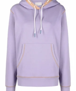 Moncler Purple And Beige 'Contrasting Trim Hoodie'