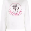 Moncler 'White Logo Print Sweatshirt'