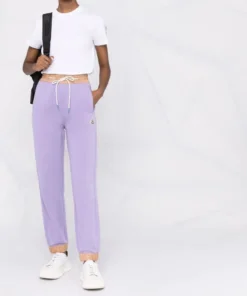 Moncler Purple And Beige 'Contrasting Trim Tracksuit Bottoms'
