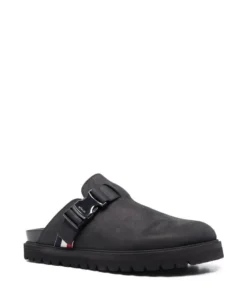 Moncler Black 'Mon Mule' Slides
