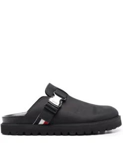 Moncler Black 'Mon Mule' Slides