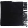 Moncler Black 'Fringed Horizontal Logo Patch Scarf'