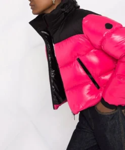 Moncler Pink And Black 'Jasione' Puffer Jacket