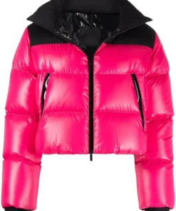 Moncler Pink And Black 'Jasione' Puffer Jacket