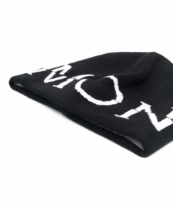Moncler 'Monochrome Logo Detail Knit Hat'