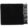 Moncler Black 'Fringed Logo Patch Scarf'