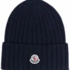 Moncler Navy 'Ribbed Logo Beanie Hat' 2 Moncler Navy 'Ribbed Logo Beanie Hat'