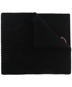 Moncler Black 'Love Logo Patch Scarf'