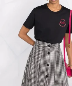 Moncler Black 'Love Logo Patch T-shirt'