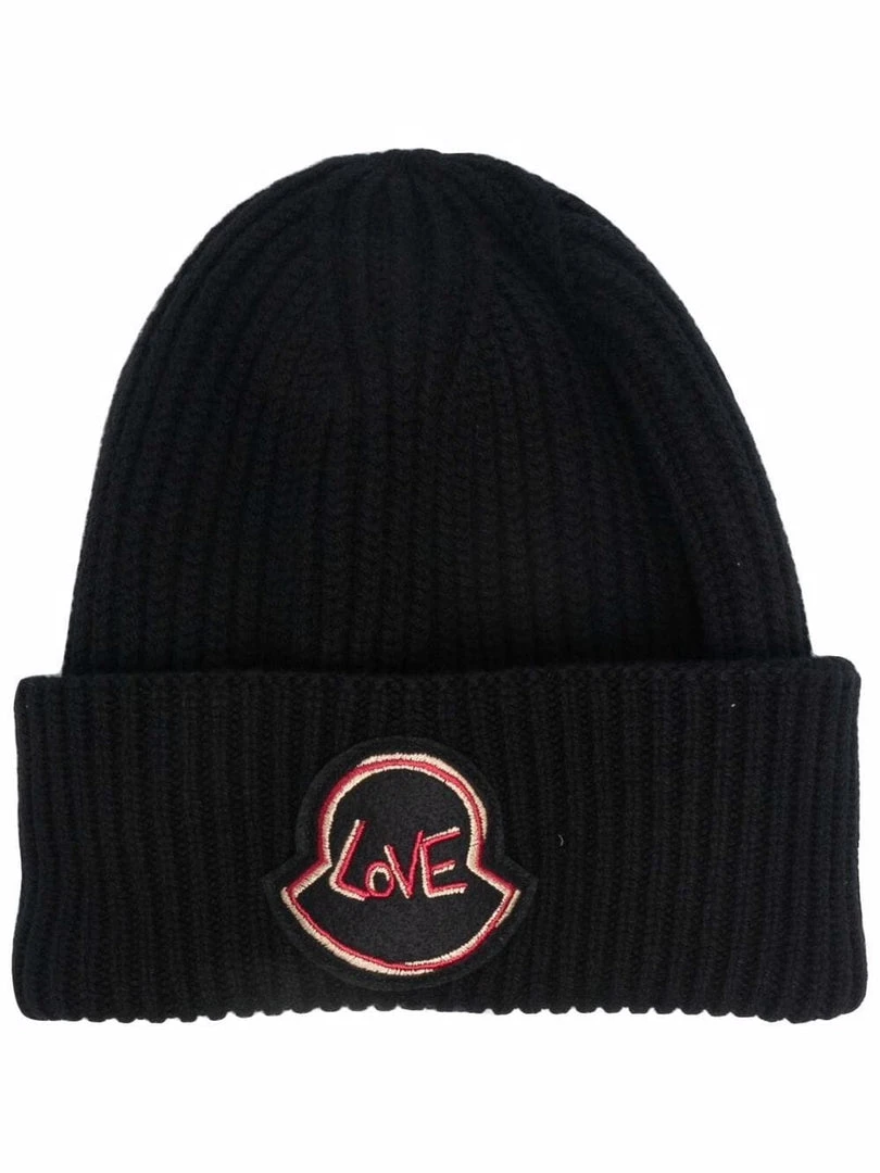 Moncler Black 'Love Patch Beanie' 3 Moncler Black 'Love Patch Beanie'