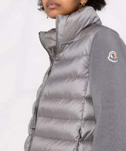 Moncler Grey 'Padded Knit Sleeve Jacket'