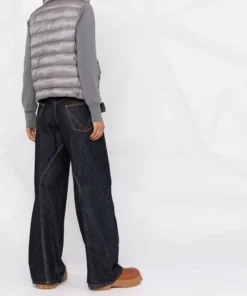 Moncler Grey 'Padded Knit Sleeve Jacket'