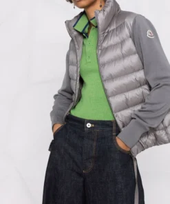 Moncler Grey 'Padded Knit Sleeve Jacket'