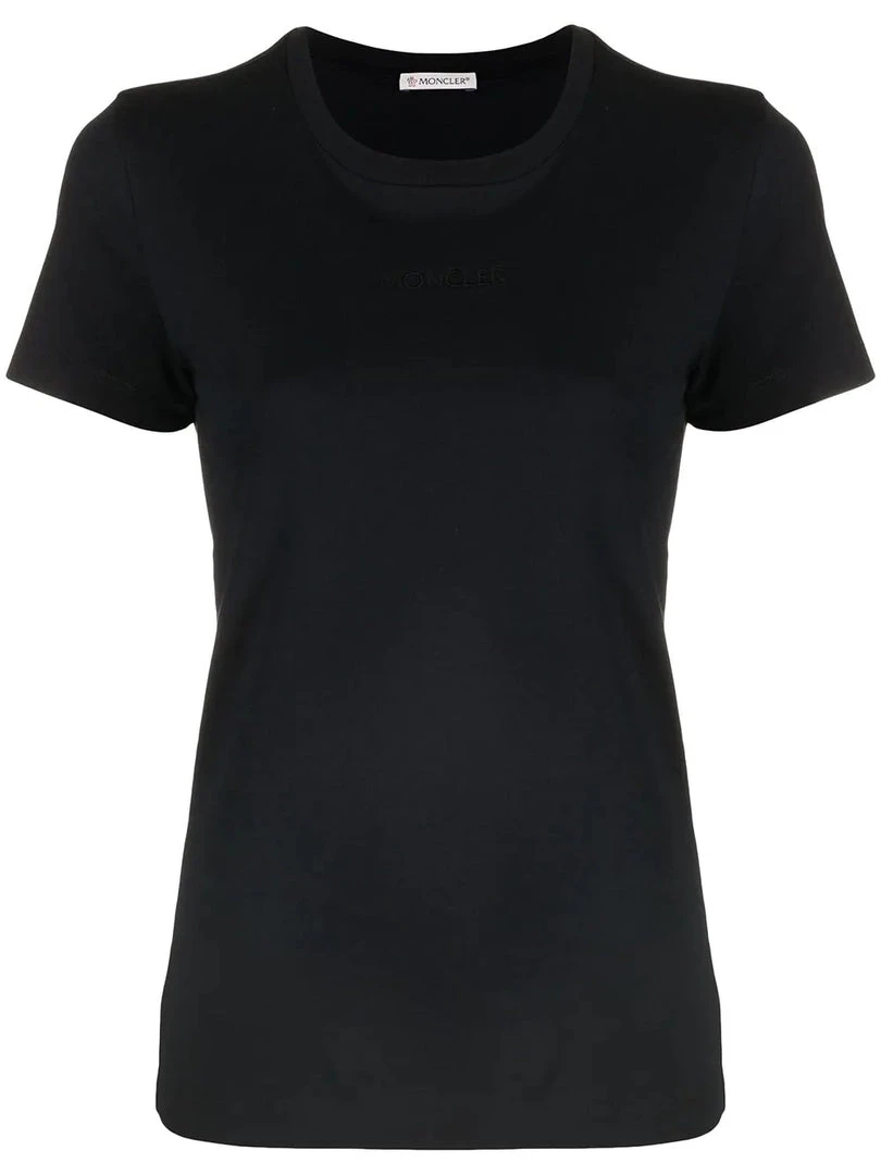 Moncler Navy 'Front Logo Embroidered T-shirt' 3 Moncler Navy 'Front Logo Embroidered T-shirt'