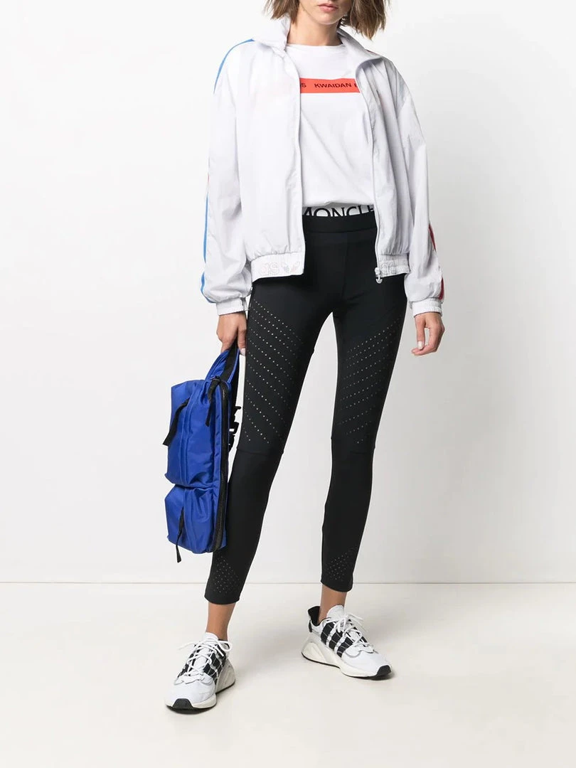 Moncler Black 'Brand Detailed Perforated Leggings' 4 Moncler Black 'Brand Detailed Perforated Leggings'