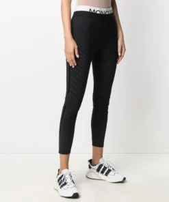 Moncler Black 'Brand Detailed Perforated Leggings' 9 Moncler Black 'Brand Detailed Perforated Leggings'