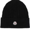 Moncler Black 'Logo-Patch Knitted Beanie'