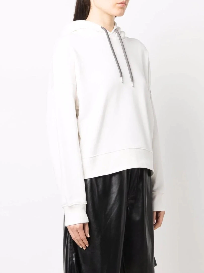 Moncler White 'Logo Detail Hoodie' 5 Moncler White 'Logo Detail Hoodie'