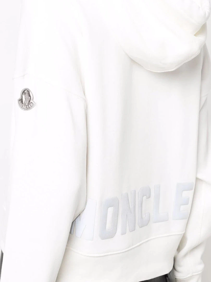 Moncler White 'Logo Detail Hoodie' 7 Moncler White 'Logo Detail Hoodie'