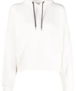 Moncler White 'Logo Detail Hoodie'