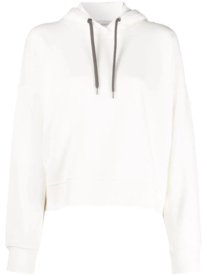 Moncler White 'Logo Detail Hoodie' 3 Moncler White 'Logo Detail Hoodie'