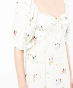 Rixo London 'Montenegro' Illustrated Midi Dress