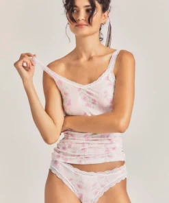 Stripe And Stare All In One ‘Morning Bliss Lace Cami And Knicker Set’