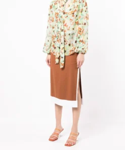 Rixo London 'Moss' Sheer Pussy Bow Floral Blouse