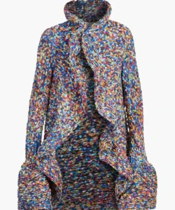 DRIES VAN NOTEN Multicoloured 'Vibe' Ruffled Collar Jacket Clothing