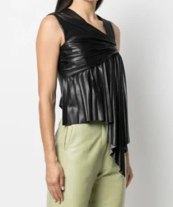 NANUSHKA 'Adrie' Pleated Vegan Leather Top Clothing