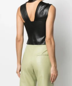 NANUSHKA 'Adrie' Pleated Vegan Leather Top Clothing