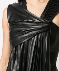 NANUSHKA 'Adrie' Pleated Vegan Leather Top Clothing