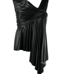 NANUSHKA 'Adrie' Pleated Vegan Leather Top Clothing