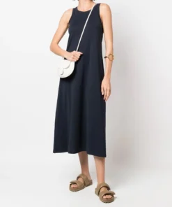 Studio Nicholson Clothing Navy 'Flint' Racer Vest Dress