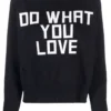 Golden Goose Navy ‘Delilah’ Ribbed Knit Slogan Sweater Clothing