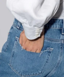 Paige Clothing 'Noella' Distressed Straight Leg Jeans