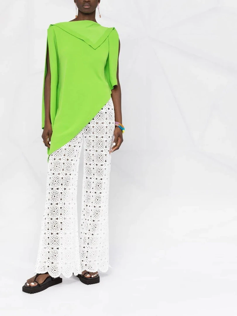 ROTATE Clothing White 'Nola' Crochet Trousers 4 ROTATE Clothing White 'Nola' Crochet Trousers