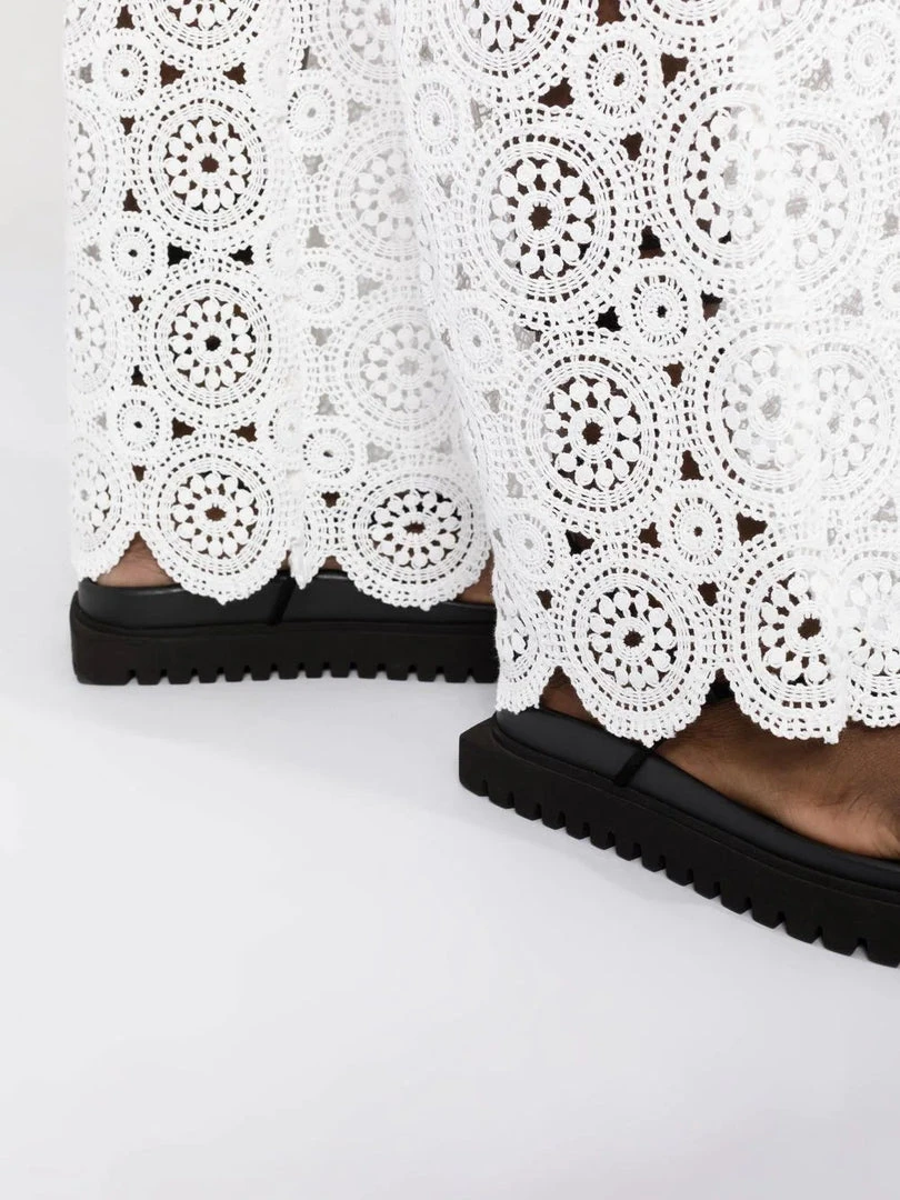 ROTATE Clothing White 'Nola' Crochet Trousers 5 ROTATE Clothing White 'Nola' Crochet Trousers