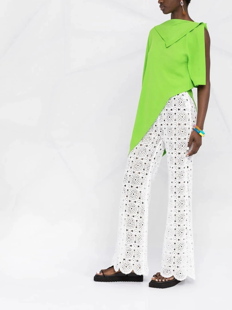ROTATE Clothing White 'Nola' Crochet Trousers 8 ROTATE Clothing White 'Nola' Crochet Trousers