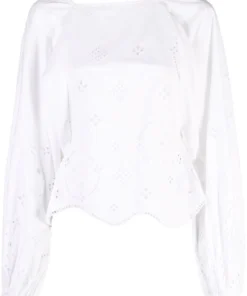 Ganni ‘Open Back Embroidered Blouse’