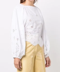 Ganni ‘Open Back Embroidered Blouse’