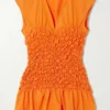 DRIES VAN NOTEN Clothing Orange 'Cordoba' Smocked Peplum Top 1 DRIES VAN NOTEN Clothing Orange 'Cordoba' Smocked Peplum Top