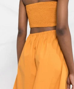 Faithfull The Brand Orange 'Deva' Strapless Dress
