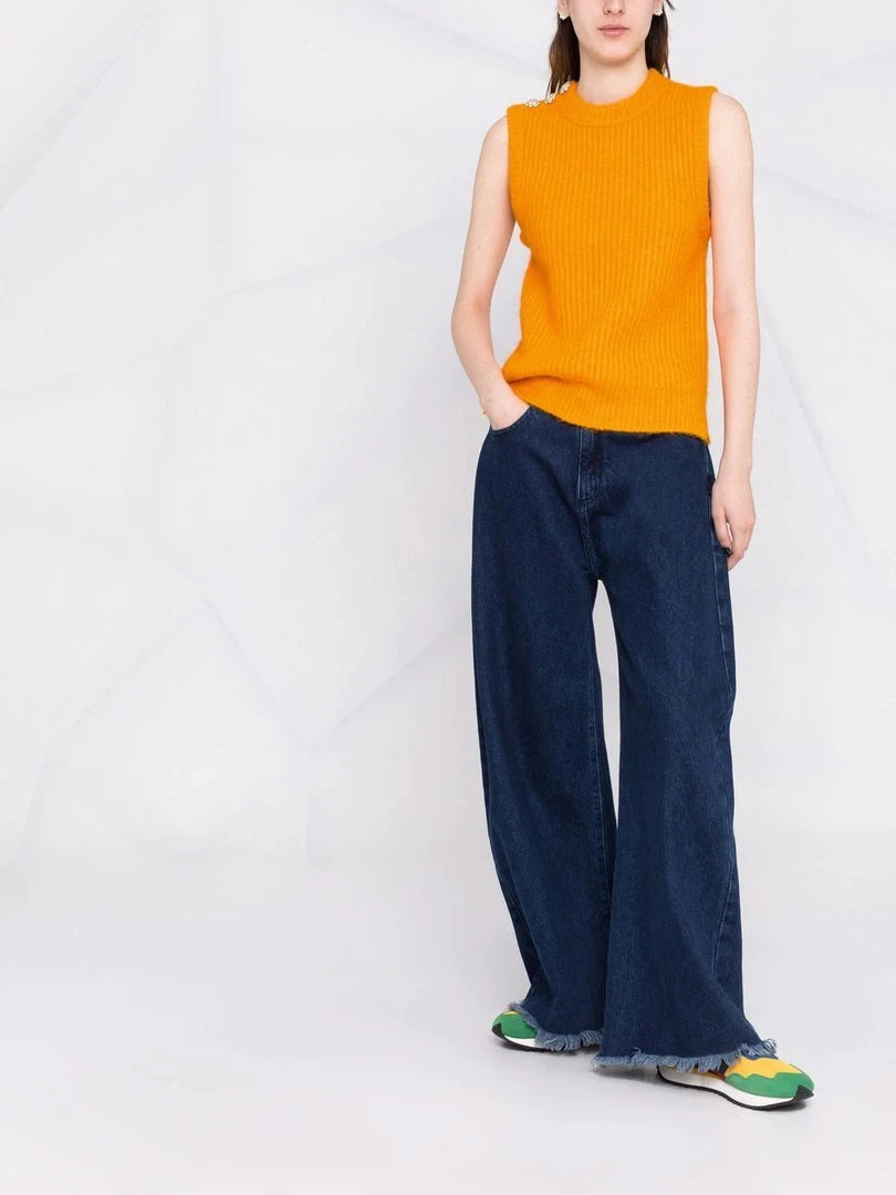 Ganni Orange 'Diamante Detail Knitted Vest' 8 Ganni Orange 'Diamante Detail Knitted Vest'